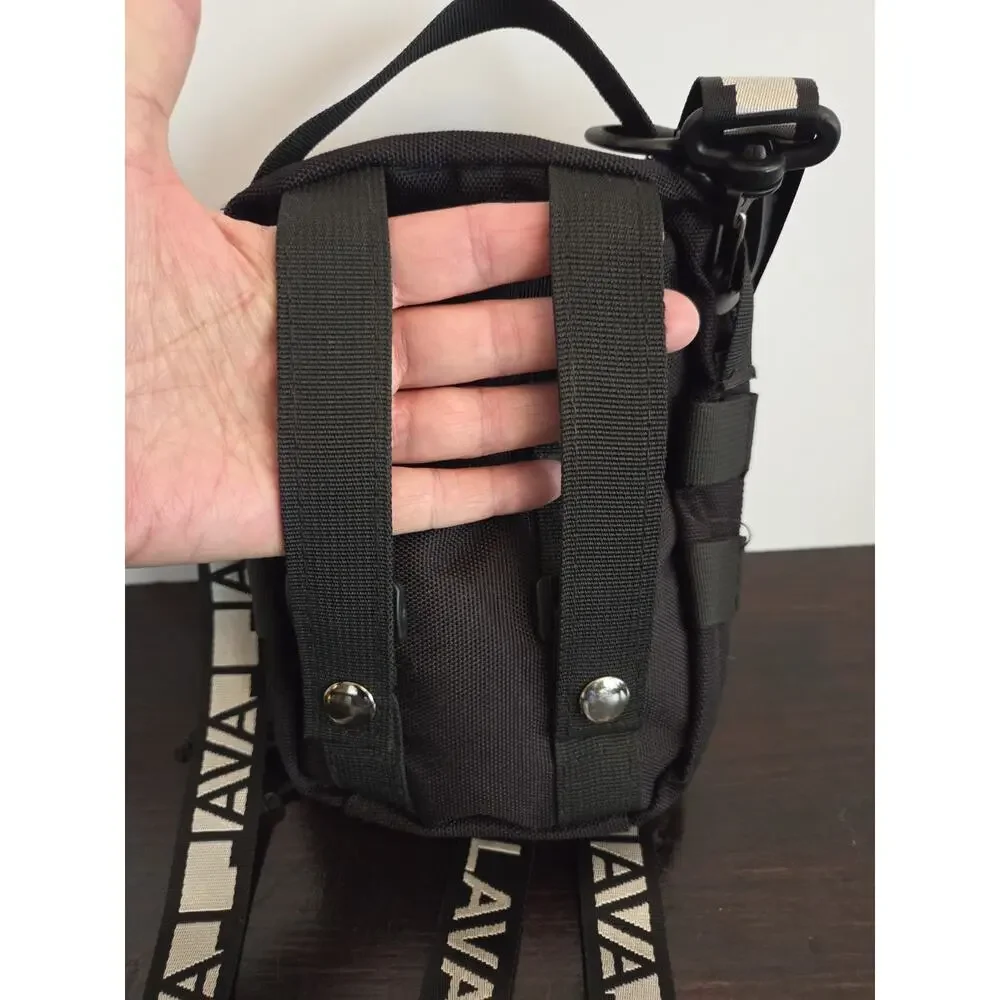 Laval Utility Crossbody Side Bag Travel Black Nylon Adjustable Strap Lightweight
